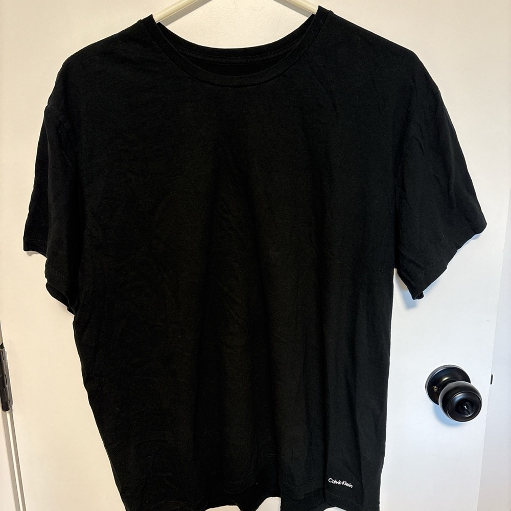 Calvin Klein Black Crewneck Tee Size L Minimalist Designer Basic Normcore